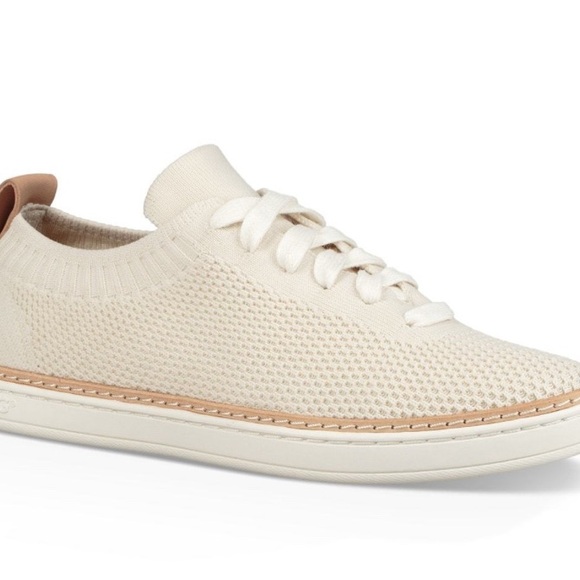 UGG Sidney White Knit Sneakers Size 7 - Picture 1 of 5
